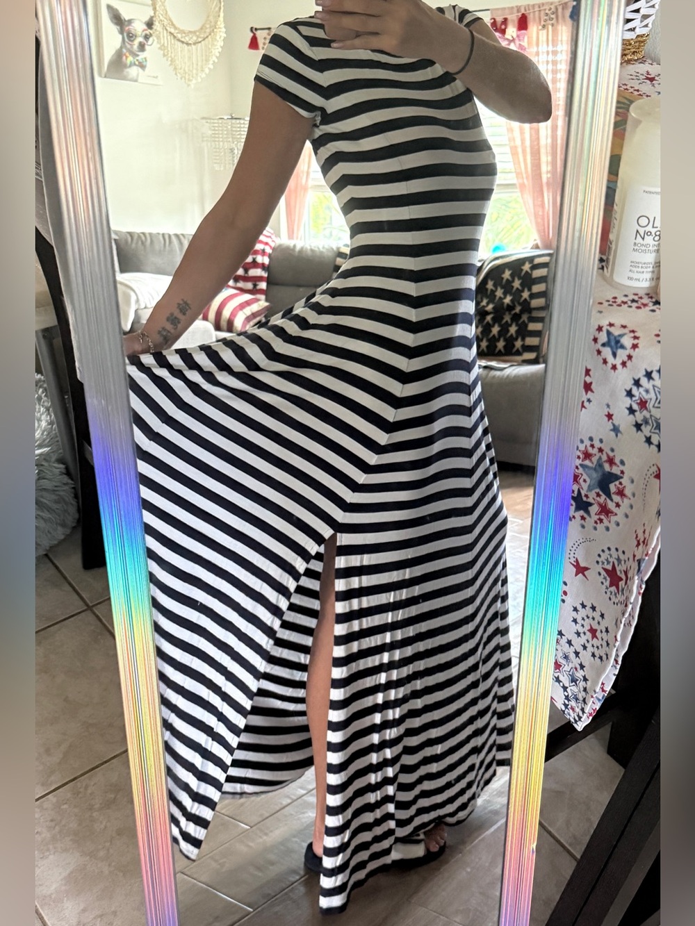 NWT Michael Kors Maxi Dress • Timeless Navy & White Stripes • Summer Must-Have